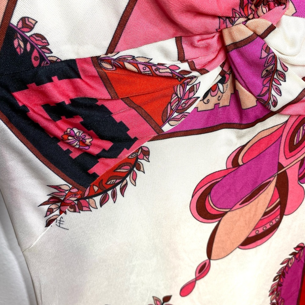Emilio Pucci white pink red geometric print dress - Picture 13 of 16